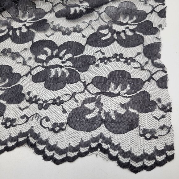 Black Floral Lace Fabric For Sewing and Crafting Halloween 88 x 60 - Picture 1 of 3